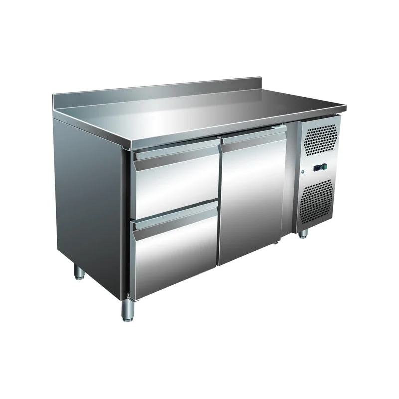 VIP Kühltisch mit 1x 2 Schubladen und 1 Tür und Aufkantung -2 bis +8°C 1.360x700x960 mm