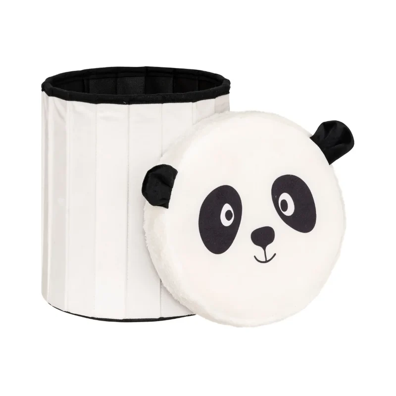 Panda Spielzeugkorb und Pouf mit Deckel Atmosphera