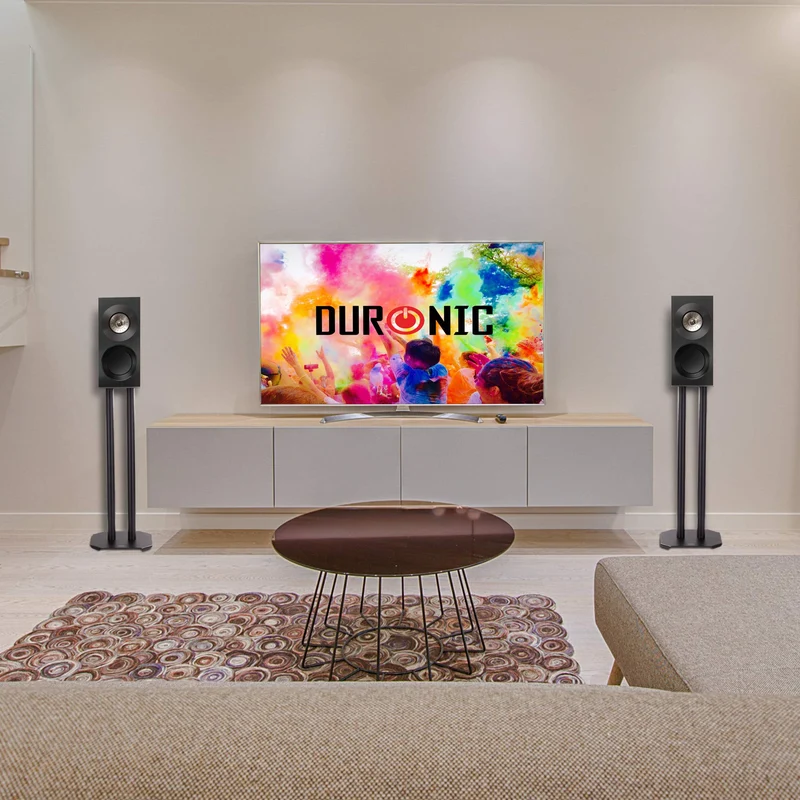 Duronic SPS1022 60 Lautsprecherständer | 60 cm hoher Ständer für Lautsprecher und Boxen bis 5 kg | 2er-Set Universal Boxenständer aus Metall | HiFi Monitor Stative | Heimkino Surround Sound