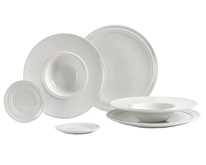 Broste Copenhagen Pastaset Stevns 6-teilig / 2 Personen - 2 Speisetelle, 2 Pastateller und 2 Kleine Teller