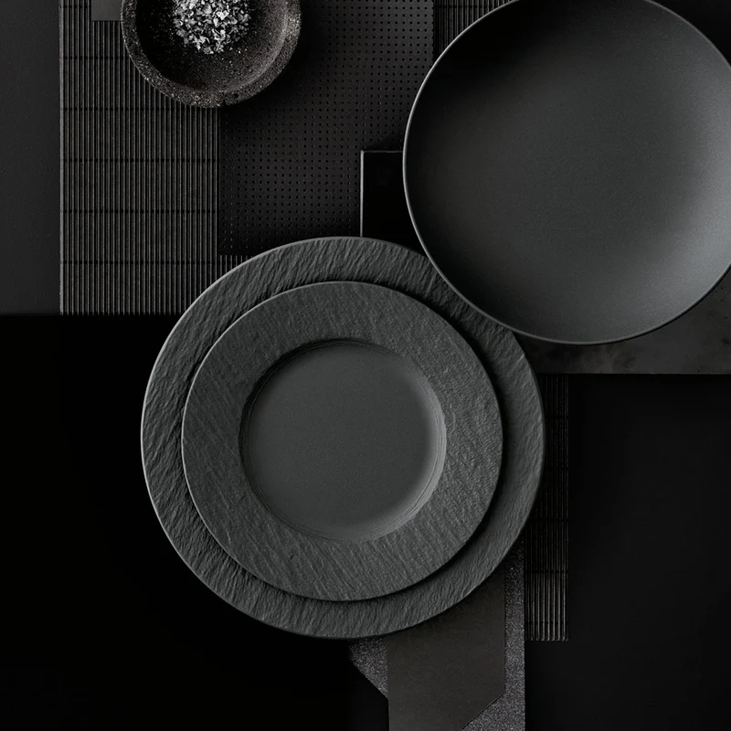 Villeroy & Boch Frühstücksteller Manufacture Rock - Schwarz - ø 22 cm
