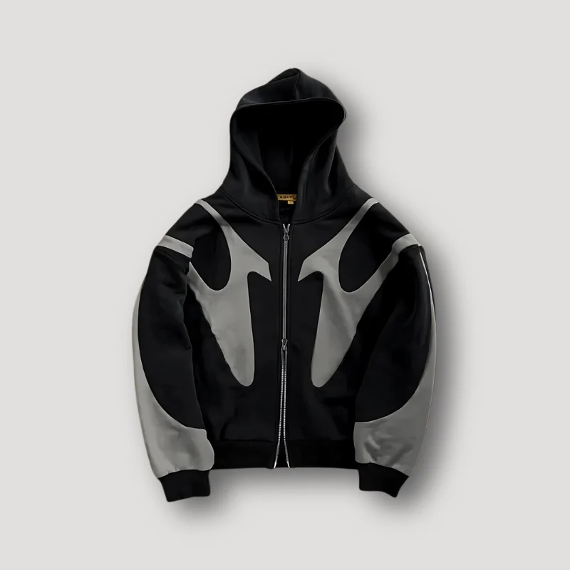 Peter | Heren Trendy Hoodie met Vlammenpatroon en Rits