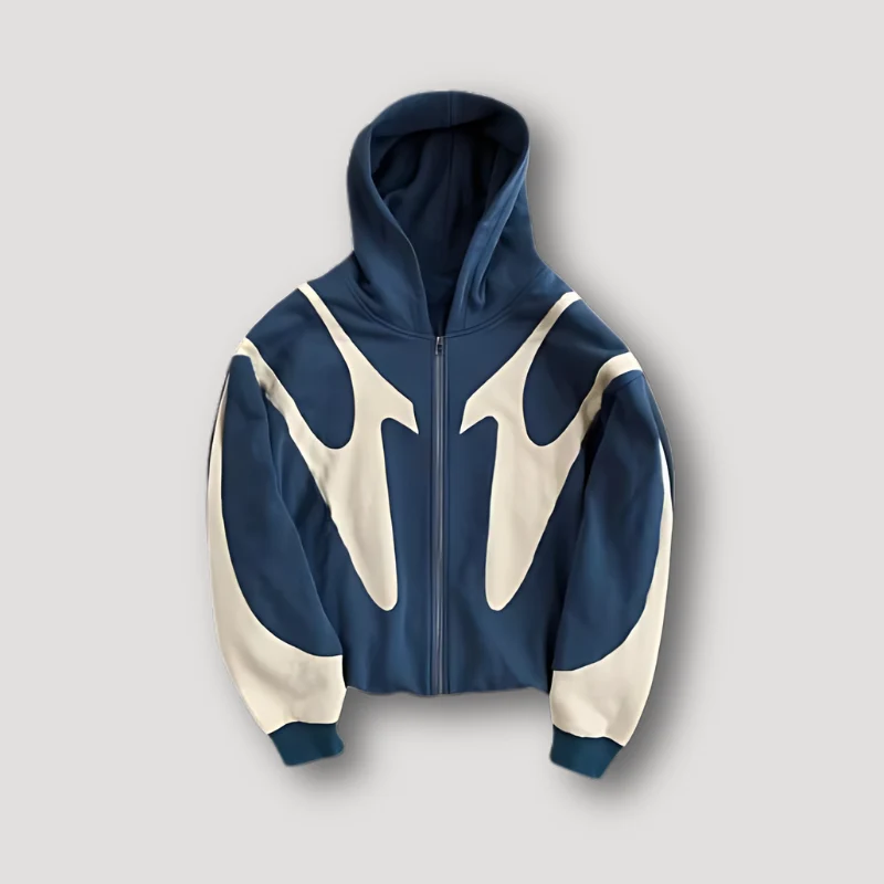 Peter | Heren Trendy Hoodie met Vlammenpatroon en Rits