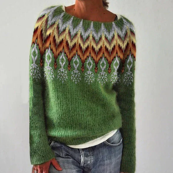 Andrea | Dames Winter Kersttrui met Noordelijk Patroon