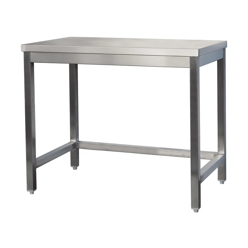 Edelstahl Arbeitstisch verschweißt – Bautiefe 700mm – ohne Grundboden – AISI 304 – Breite 1500 mm