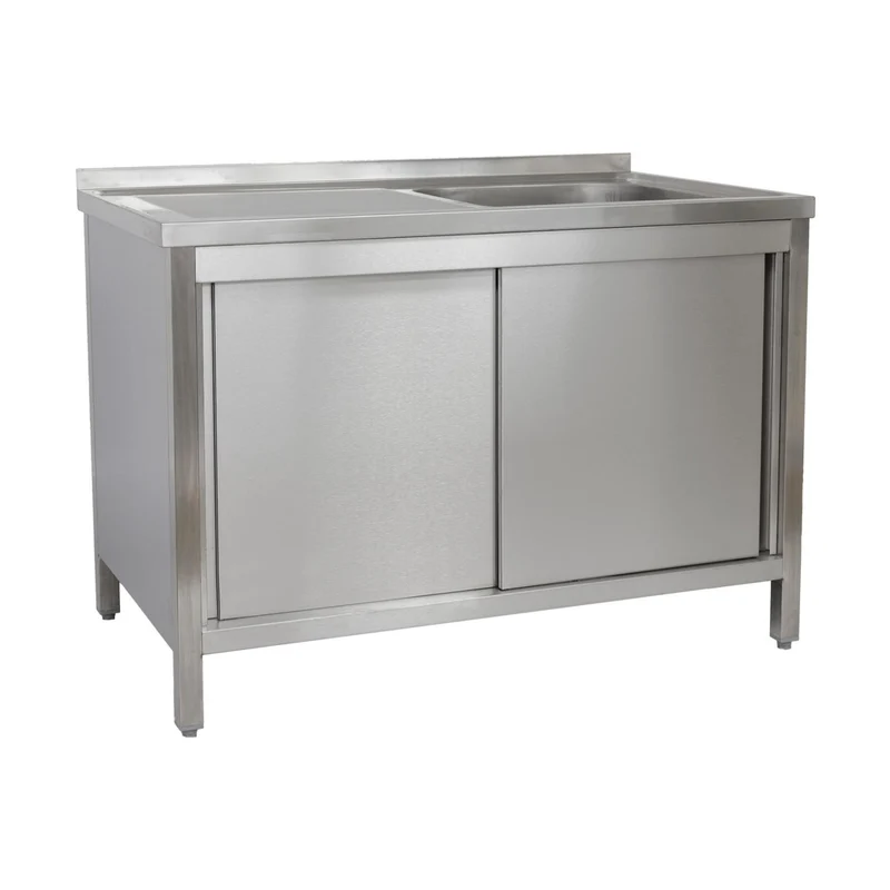 Spülschrank 1200 x 600 x 850 mm 1 Becken rechts, mit Schubladenblock, 600 mm Tiefe