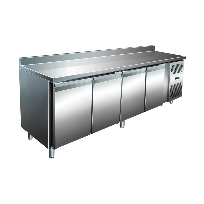 VIP Kühltisch mit 4 Türen und Aufkantung -2 bis +8°C 2.230x600x960 mm