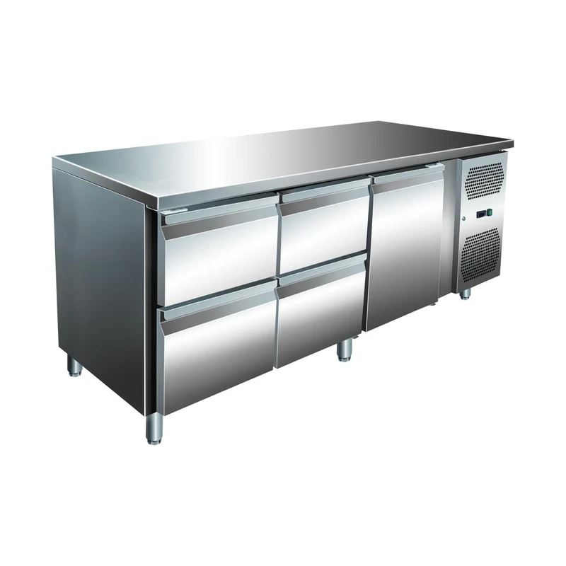 VIP Kühltisch mit 2x 2 Schubladen und 1 Tür -2 bis +8°C 1.795x600x860 mm