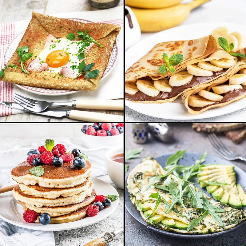 Duronic PM152 Crepesmaker, Crepes-Eisen für 37 cm XXL Crêpes, Tortillas Galettes Burritos Tacos Maker, Fiesta Elektrogrill mit Zubehör, Grillplatte mit stufenloser Temperatureinstellung, 1500 W