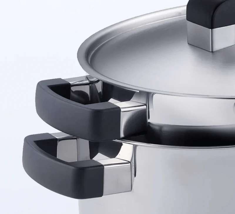 BK Topfset Conical Cool 5-teilig - Edelstahl - Kochtöpfe ø 16, 18, 20, 24 cm & Stieltopf ø 16 cm