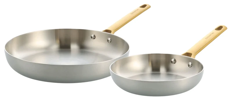 GreenPan Topfset Padova Reserve 5-teilig - Triply Edelstahl - Kochtöpfe ø 20, 24 cm, Stieltopf ø 18 cm & Bratpfanne ø 20 & 28 cm