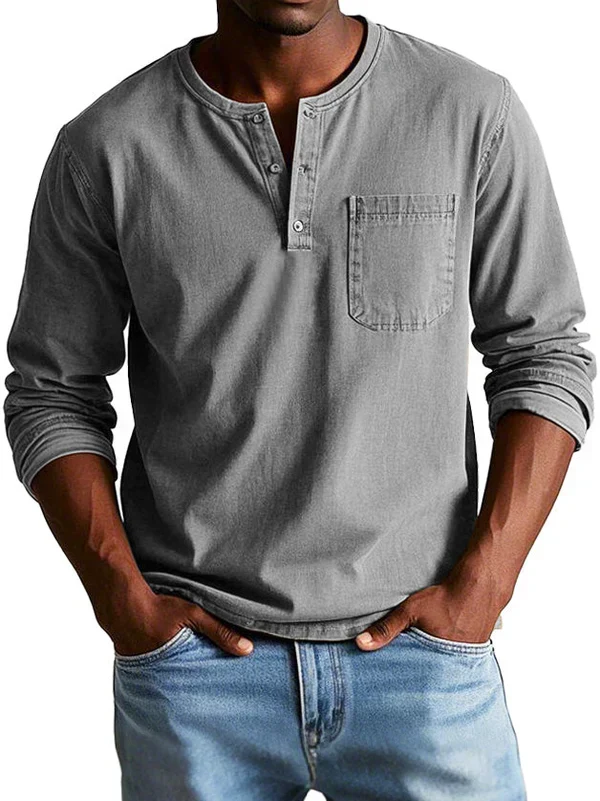 Philipp | Heren Casual Langarm Henley Shirt