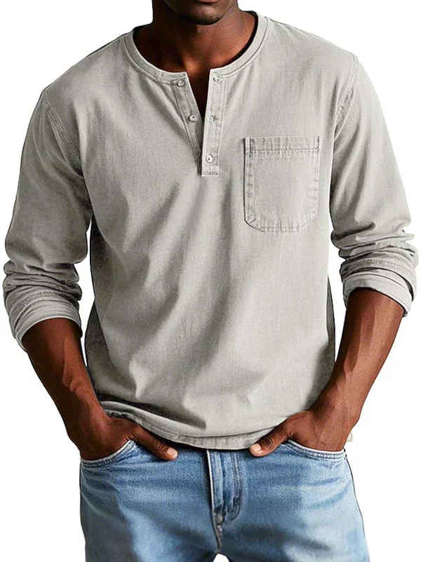 Philipp | Heren Casual Langarm Henley Shirt