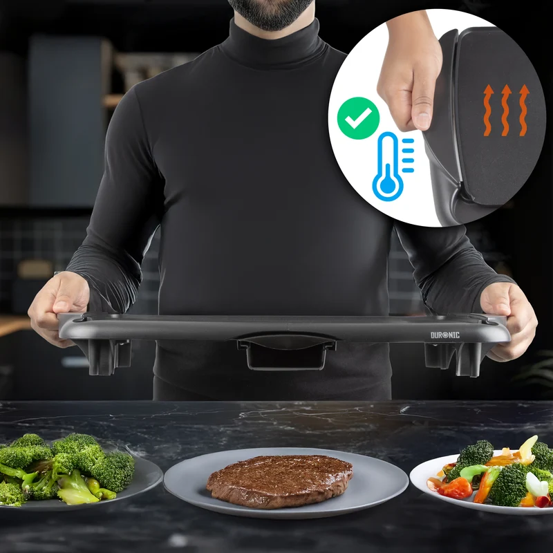 Duronic GP20 elektrischer Tischgrill 2000 W, Plancha Teppanyaki Grill, 52 x 27 cm Grillplatte, Flache Antihaft Oberfläche zur einfachen Reinigung, Stufenlose Temperatureinstellung, Okonomiyaki