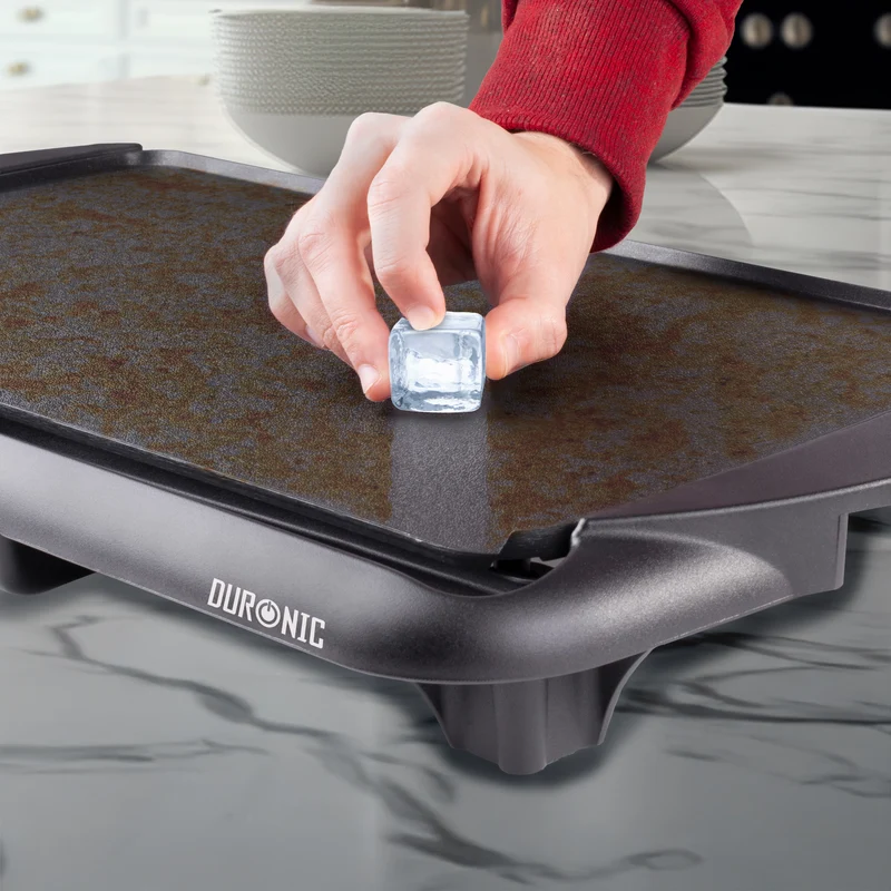 Duronic GP20 elektrischer Tischgrill 2000 W, Plancha Teppanyaki Grill, 52 x 27 cm Grillplatte, Flache Antihaft Oberfläche zur einfachen Reinigung, Stufenlose Temperatureinstellung, Okonomiyaki