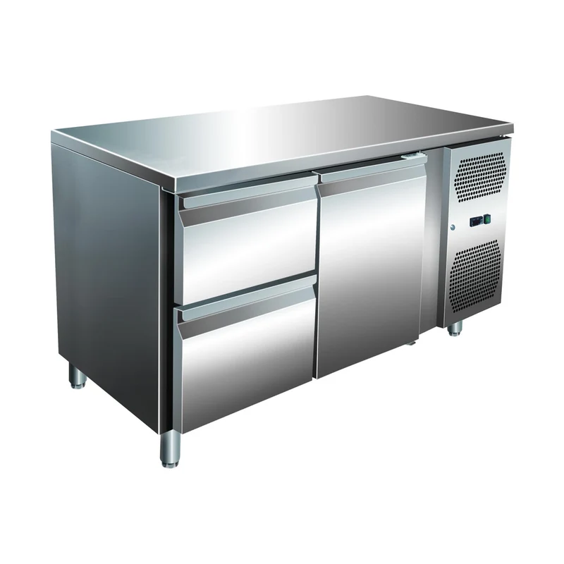 VIP Kühltisch mit 1x 2 Schubladen und 1 Tür -2 bis +8°C 1.360x600x860 mm