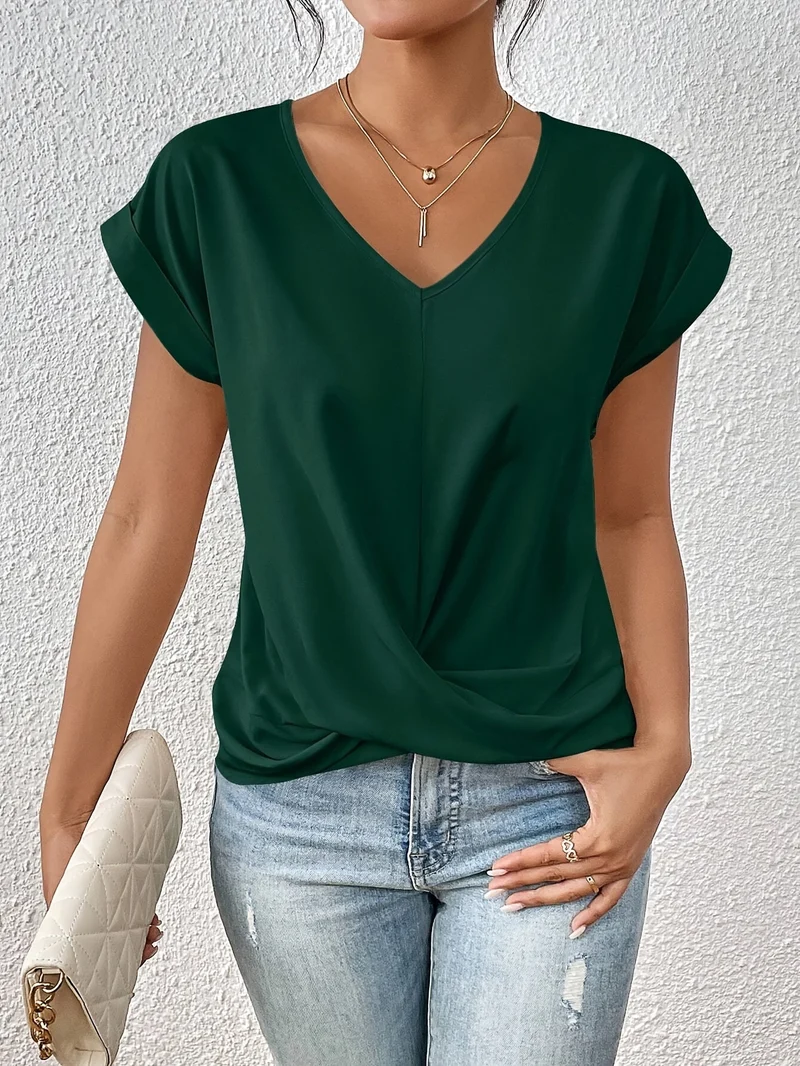 Cleo | Comfortabele T-shirt met sweetheart-halslijn voor dagelijks gebruik