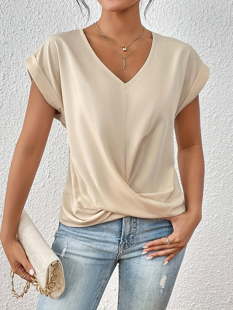 Cleo | Comfortabele T-shirt met sweetheart-halslijn voor dagelijks gebruik