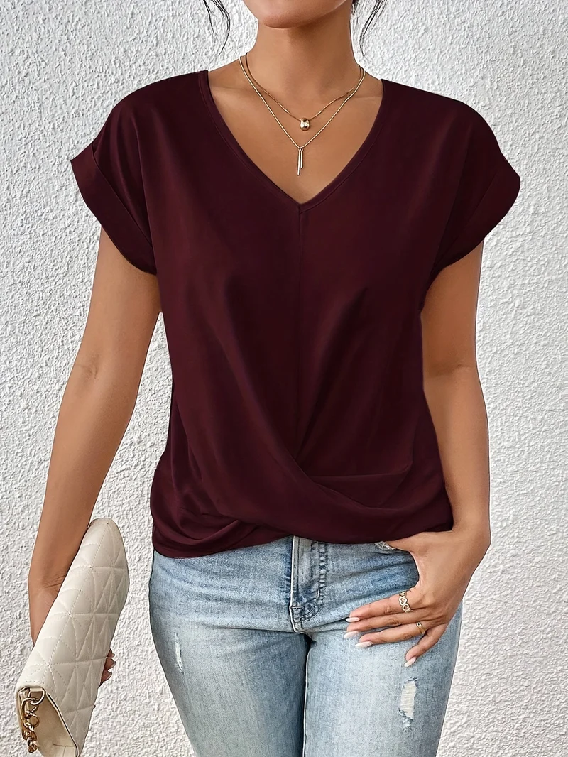 Cleo | Comfortabele T-shirt met sweetheart-halslijn voor dagelijks gebruik