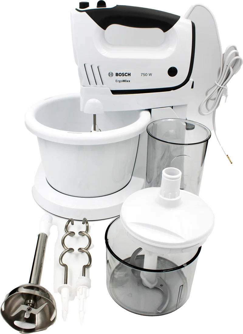Bosch MFQ37490 ErgoMixx Handmixer-Set 750W weiß/grau