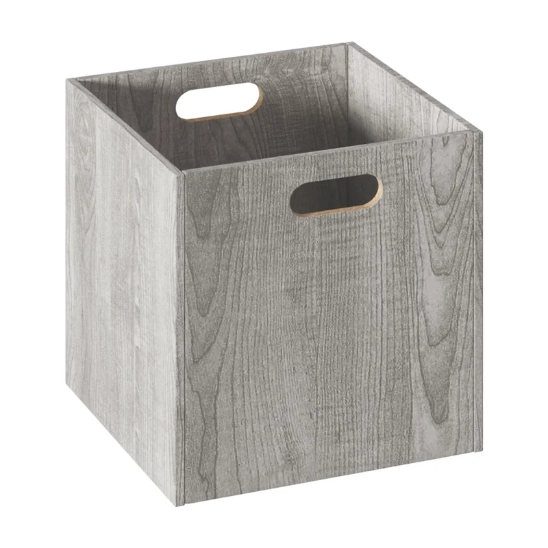 Hellgrauer Schrankkorb aus Holz medium Five®