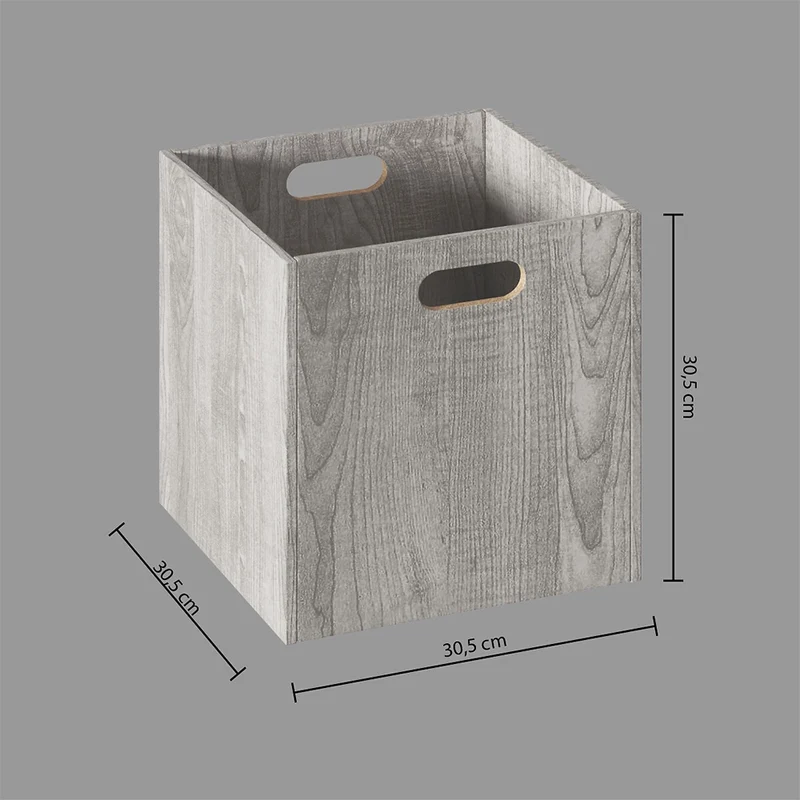 Hellgrauer Schrankkorb aus Holz medium Five®