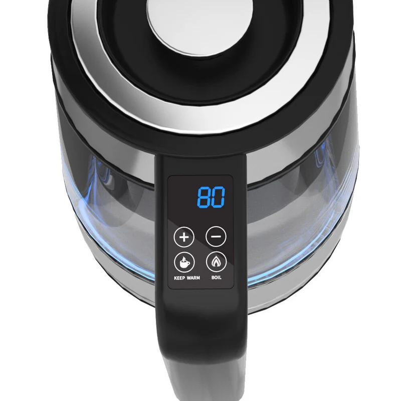 Bass Polska BH 10351 Wasserkocher Glas 1,7l mit Temperatureinstellung LED Beleuchtung