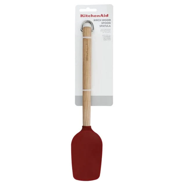 KitchenAid Rührlöffel Core Kaiserrot Birkenholz 31 cm - Kochlöffel für Antihaft