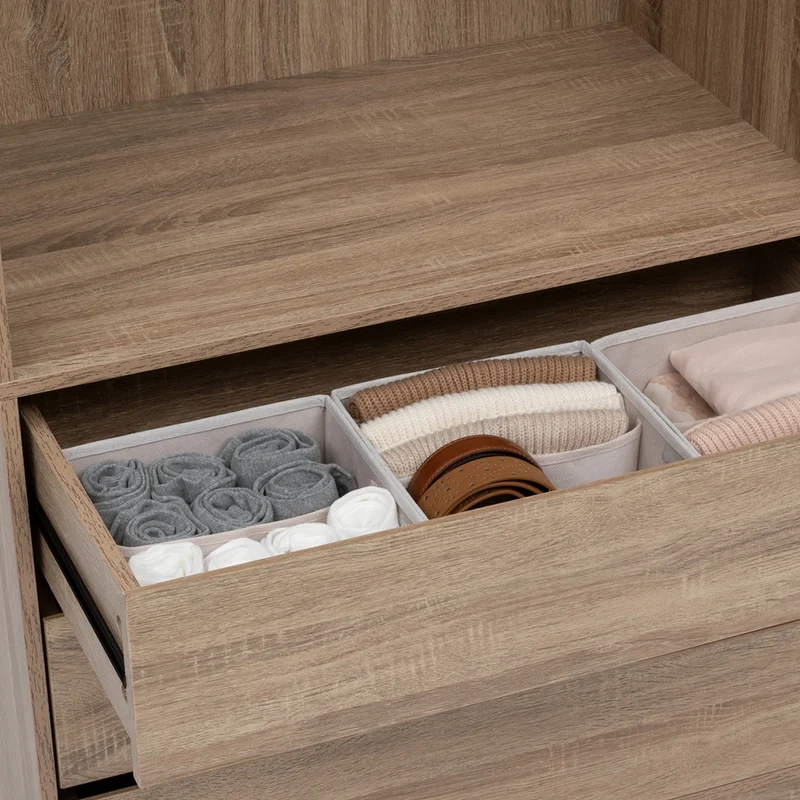 Schubladenkorb Kleiderschrank-Organizer mit 2 Fächern Five® - Dressy+