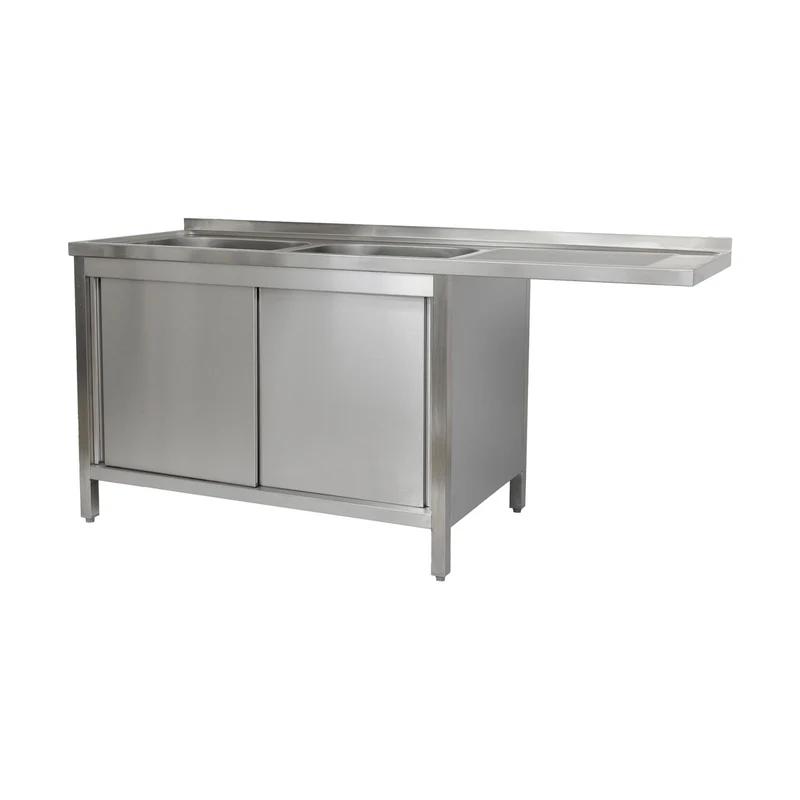 Spülzentrum 1600 x 700 x 850 mm 2 Becken links 700 mm Tiefe