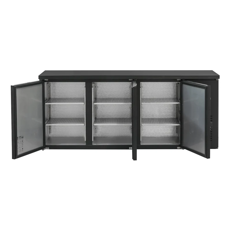 Flaschenkühltisch 425 Liter – Schwarz – 3 Türen – 2005 x 520 x 840 mm