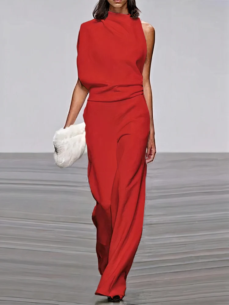 Dames moderne jumpsuit met wijde pijpen | Bruiloftsgasten