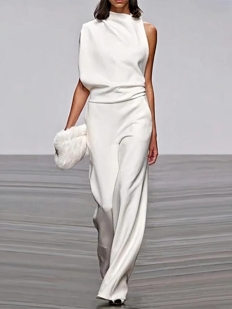 Dames moderne jumpsuit met wijde pijpen | Bruiloftsgasten