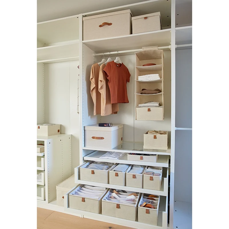 Schublade Korb beige Kleiderschrank 2x mittel 6 Fach Store It