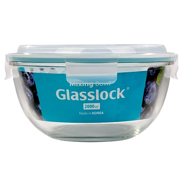 Glasschüssel mit Deckel Bowl rund 2 Liter
