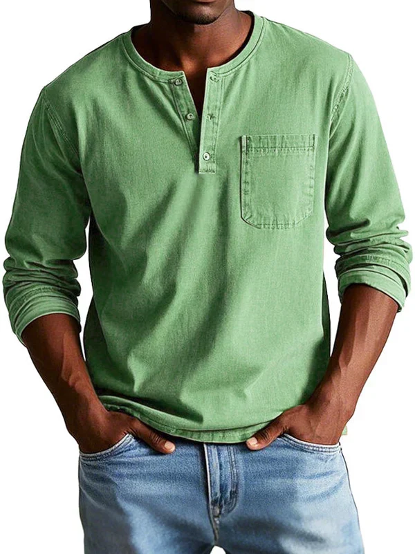 Philipp | Heren Casual Langarm-Henleyshirt