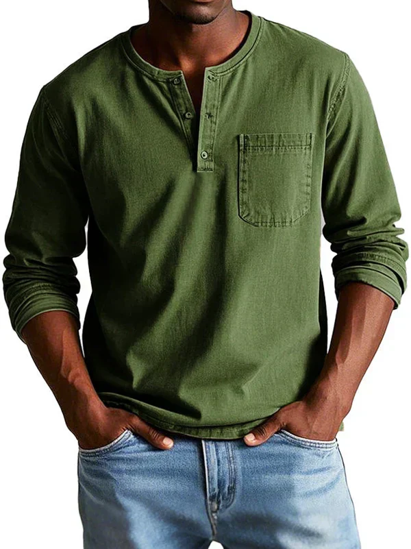 Philipp | Heren Casual Langarm-Henleyshirt