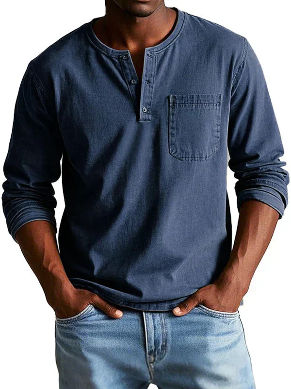 Philipp | Heren Casual Langarm-Henleyshirt