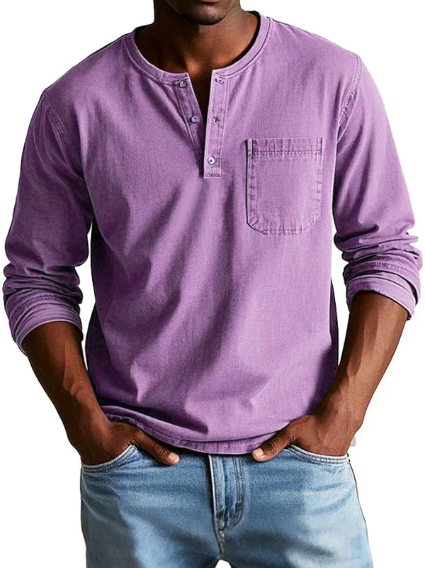 Philipp | Heren Casual Langarm-Henleyshirt