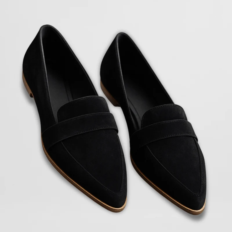 Magdalena | Dames Lente Puntige Suède Loafers