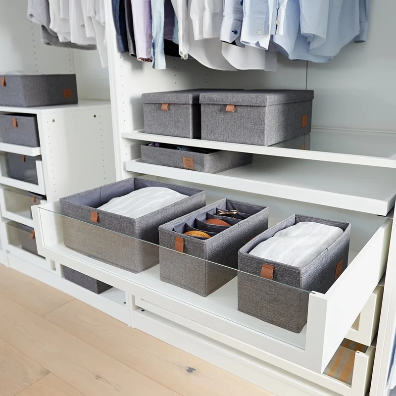 Schubladenkorb grau Kleiderschrank 2x mittel 6-Regal Store It
