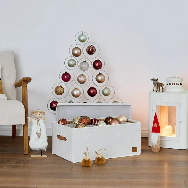 Aufbewahrungsbox für Weihnachtskugeln beige 30 Kugeln Store It