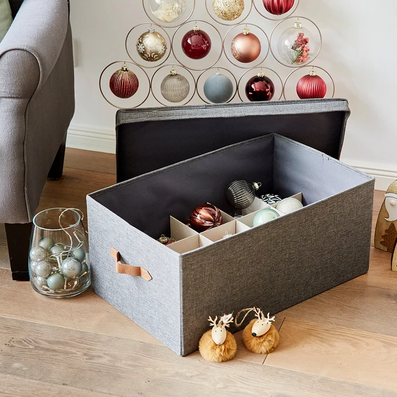 Weihnachtskugeln Aufbewahrungsbox grau 30 Kugeln Store It