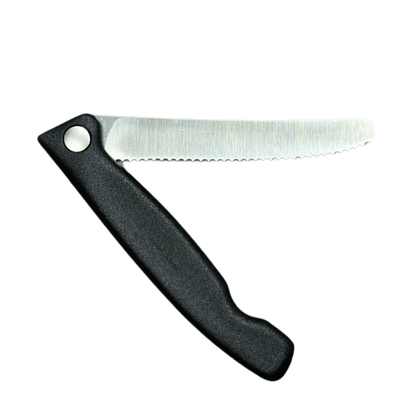 Victorinox: Picknickmesser, Gemüsemesser „Insel Rügen“, schwarz, faltbar, Wellenschliff, 6.7833.F.R6RÜG
