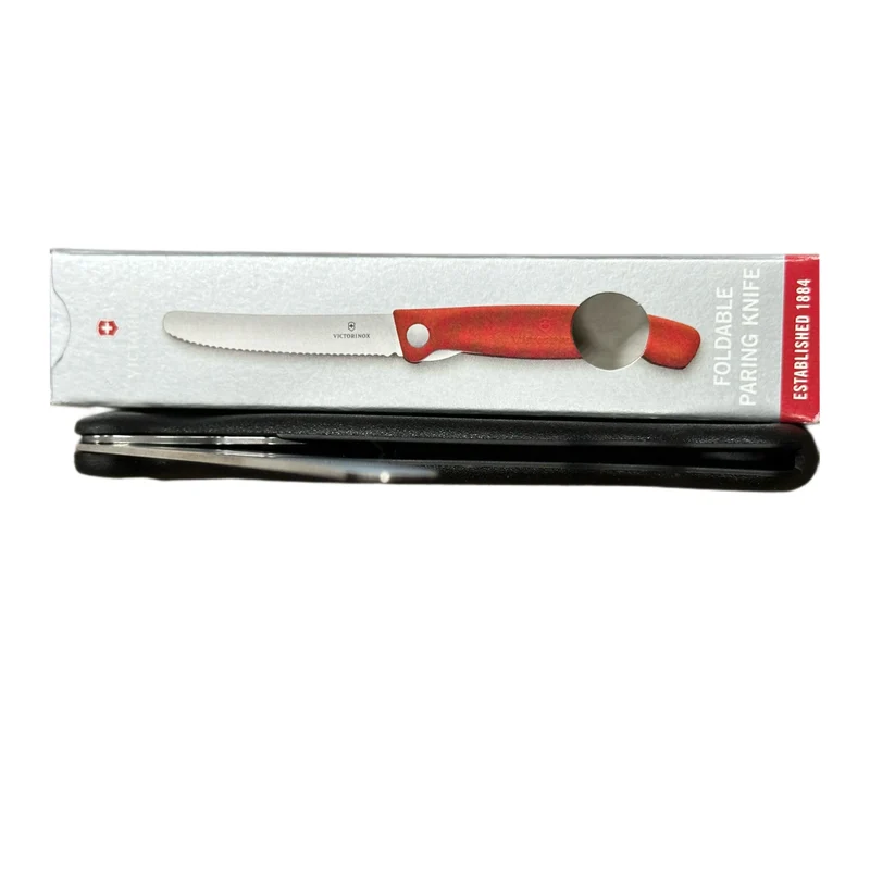 Victorinox: Picknickmesser, Gemüsemesser „Insel Rügen“, schwarz, faltbar, Wellenschliff, 6.7833.F.R6RÜG
