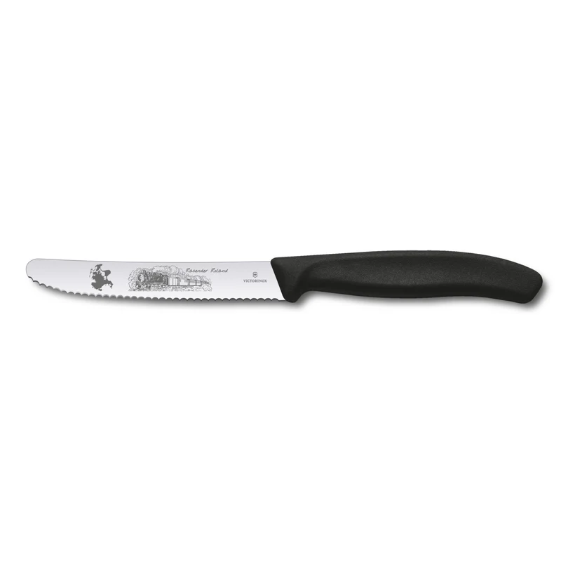 Victorinox: Tomatenmesser „Rasender Roland“, schwarz, Wellenschliff, 6.7833.R6RR