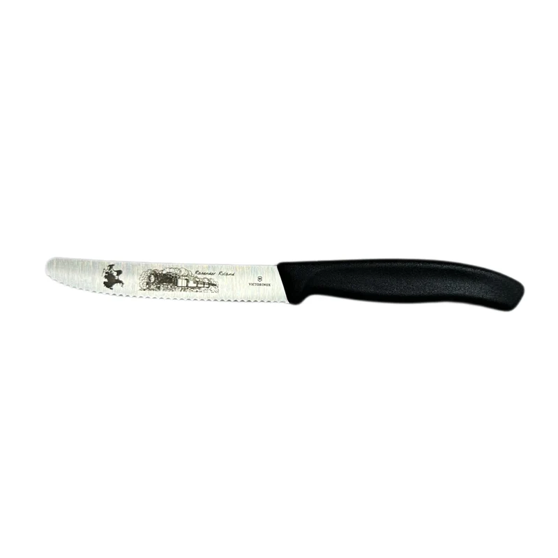 Victorinox: Tomatenmesser „Rasender Roland“, schwarz, Wellenschliff, 6.7833.R6RR