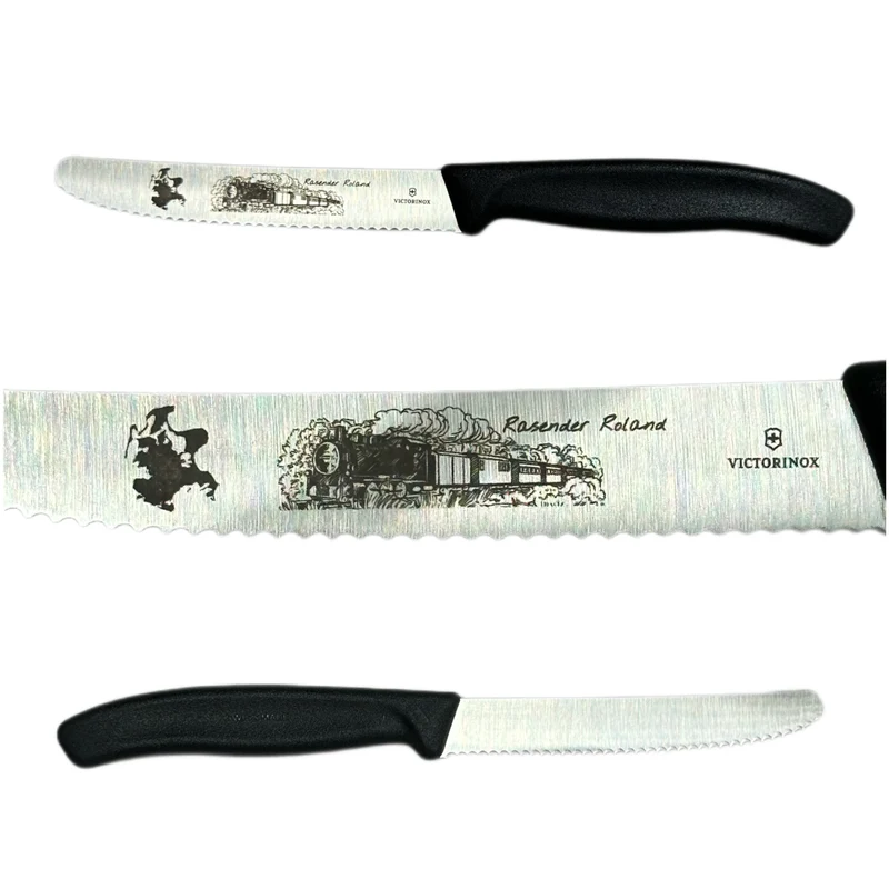 Victorinox: Tomatenmesser „Rasender Roland“, schwarz, Wellenschliff, 6.7833.R6RR