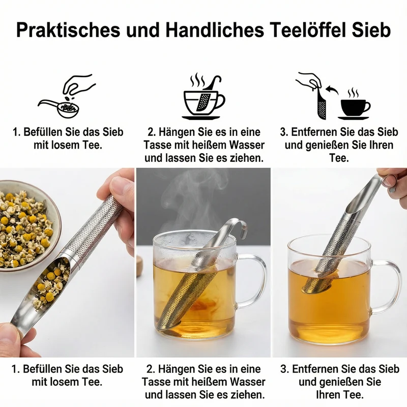 Praktische en Handige Theelepel Zeef