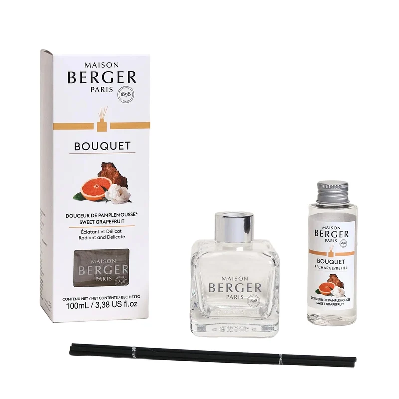 Maison Berger Duftstäbchen Glas 100 ml - Raumduft - Cube Sweet Grapefruit